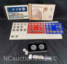 Large collection of Coins Franklin Half Dollar, Quarters, Buffalo Nickel more