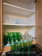 Glassware Green Stemware Various