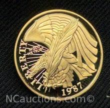 1987 5 dollar 90 percent gold 8.38 grams Bicentennial