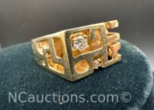 14kt Gold Diamond Ring 11.85 Grams Size 8.5