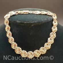 Sterling Silver braided Bracelet 7.43 Grams