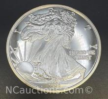 1993 One Troy Pound Fine Silver Walking Liberty Bullion Round