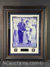 Framed Babe Ruth, Yogi Berra Photo Signature Says Yogi Berra w/coa 28x35
