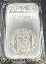 APMEX 1 Troy Oz .999 Fine Silver Bullion Bar