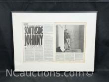 Autographed Framed Article Signature says Southside Johnny