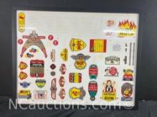 Vintage Chewing gum Hot nuts Topper labels Framed Art