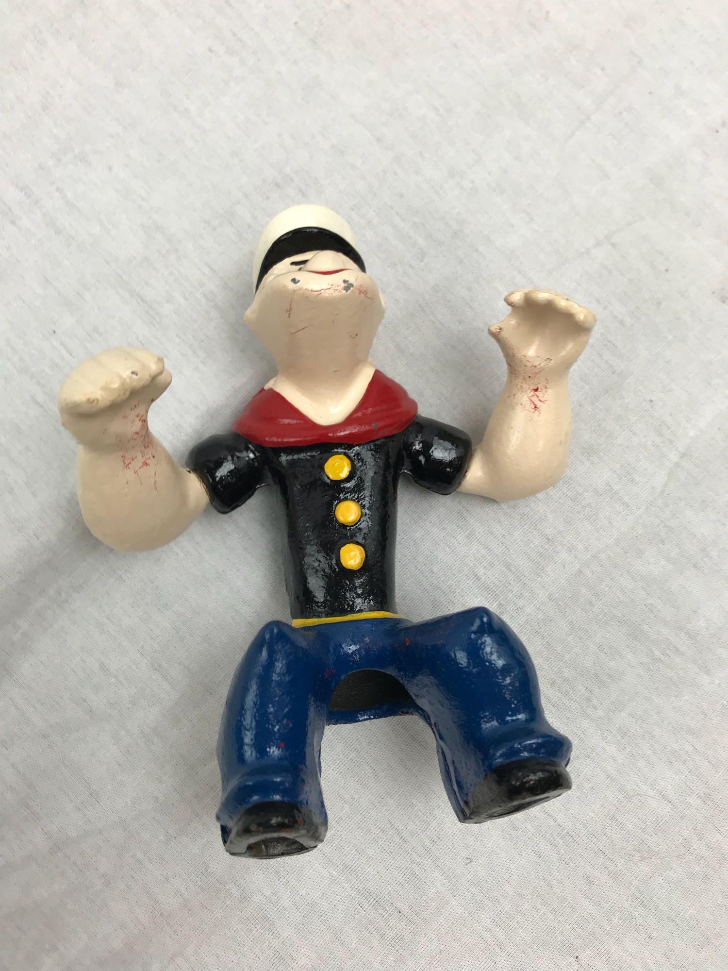 Vintage Cast Iron Hubley Popeye on Motorcycle Toy