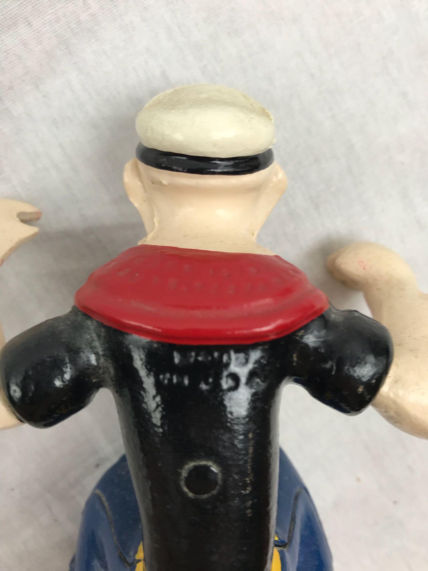 Vintage Cast Iron Hubley Popeye on Motorcycle Toy
