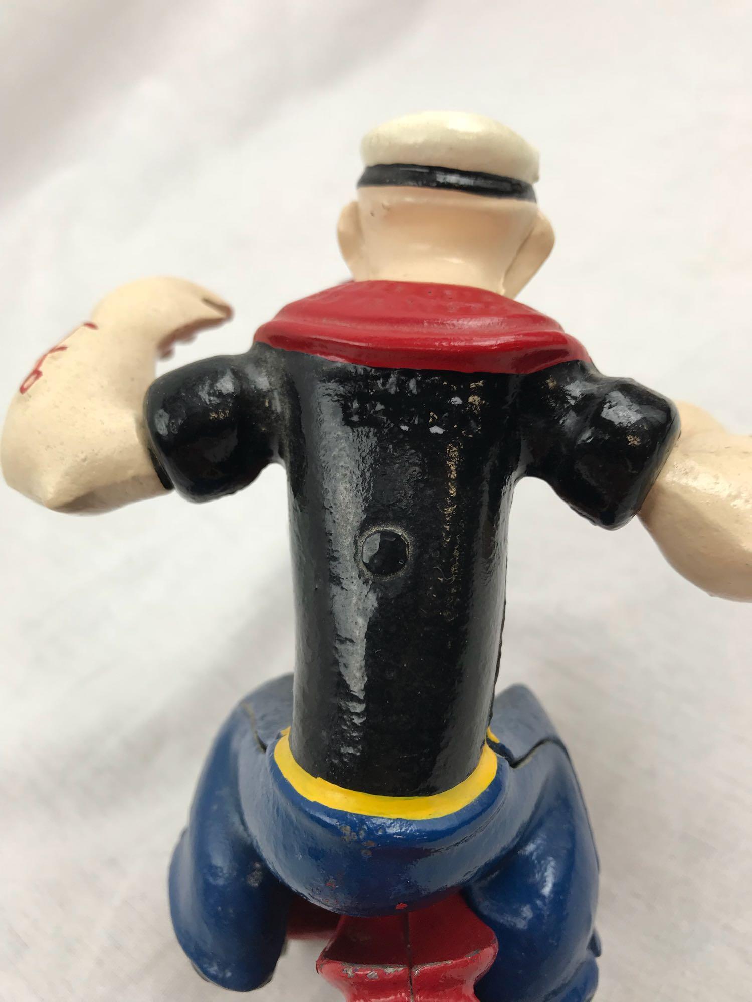 Vintage Cast Iron Hubley Popeye on Motorcycle Toy