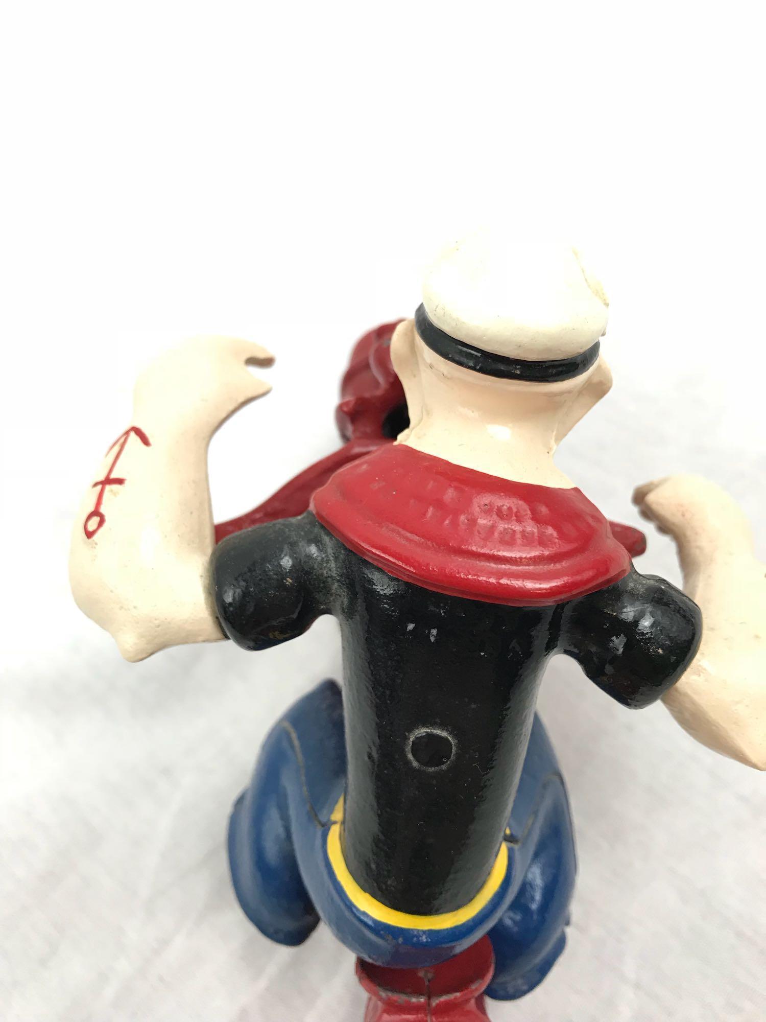 Vintage Cast Iron Hubley Popeye on Motorcycle Toy
