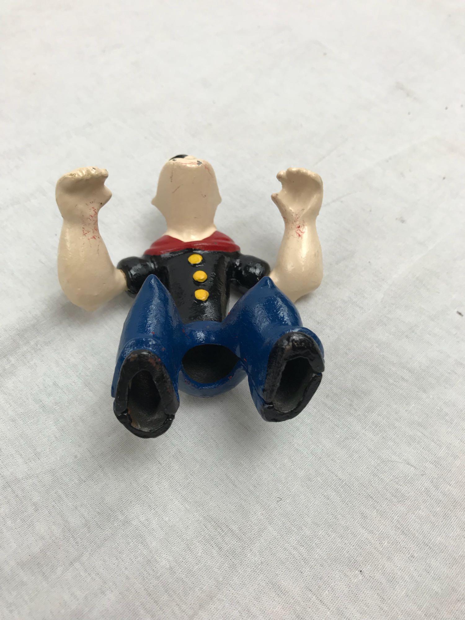 Vintage Cast Iron Hubley Popeye on Motorcycle Toy