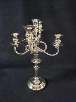 Vintage Silverplate 5 Light Candelabra WM A Rogers