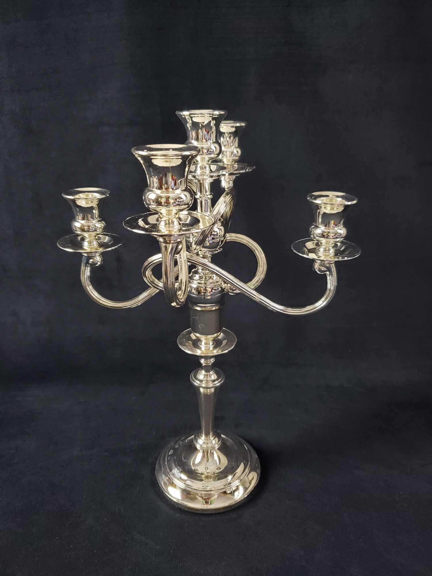 Vintage Silverplate 5 Light Candelabra WM A Rogers