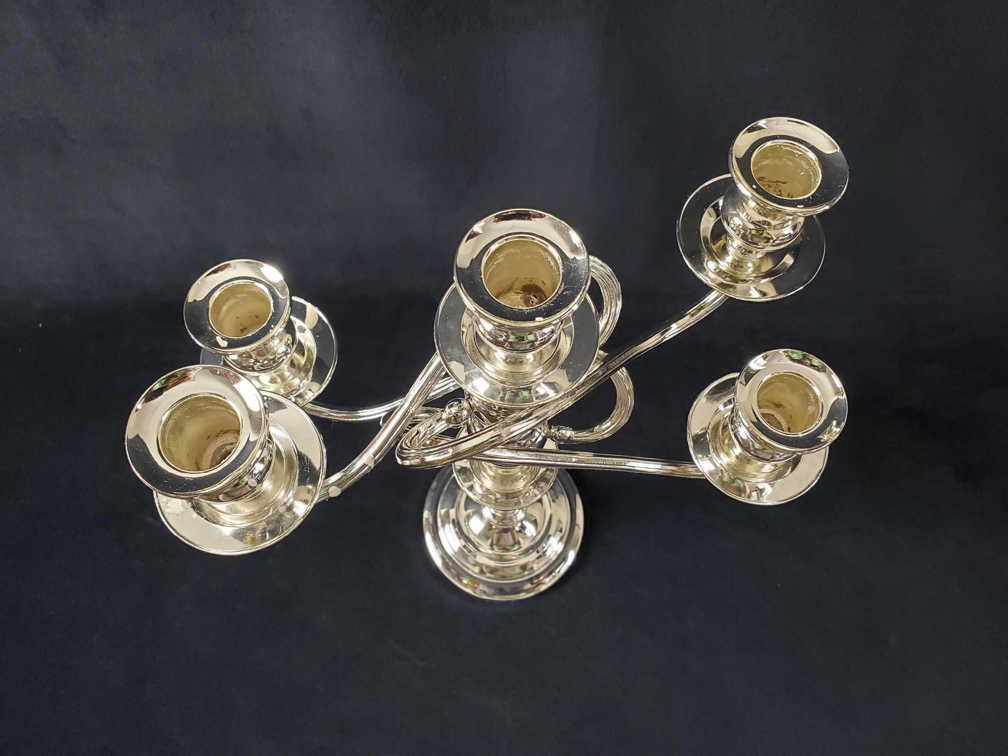 Vintage Silverplate 5 Light Candelabra WM A Rogers