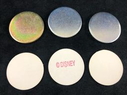 A lot of 6 Donald Duck Daisy Nephews Huey, Dewey Louie Pogs Slammers and Cardboard
