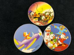 A lot of 6 Donald Duck Daisy Nephews Huey, Dewey Louie Pogs Slammers and Cardboard