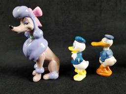 Lot Of 9 Vintage Mixed Walt Disney Characters Snow White Seven Dwarfs Figurines Donald Pluto Oliver