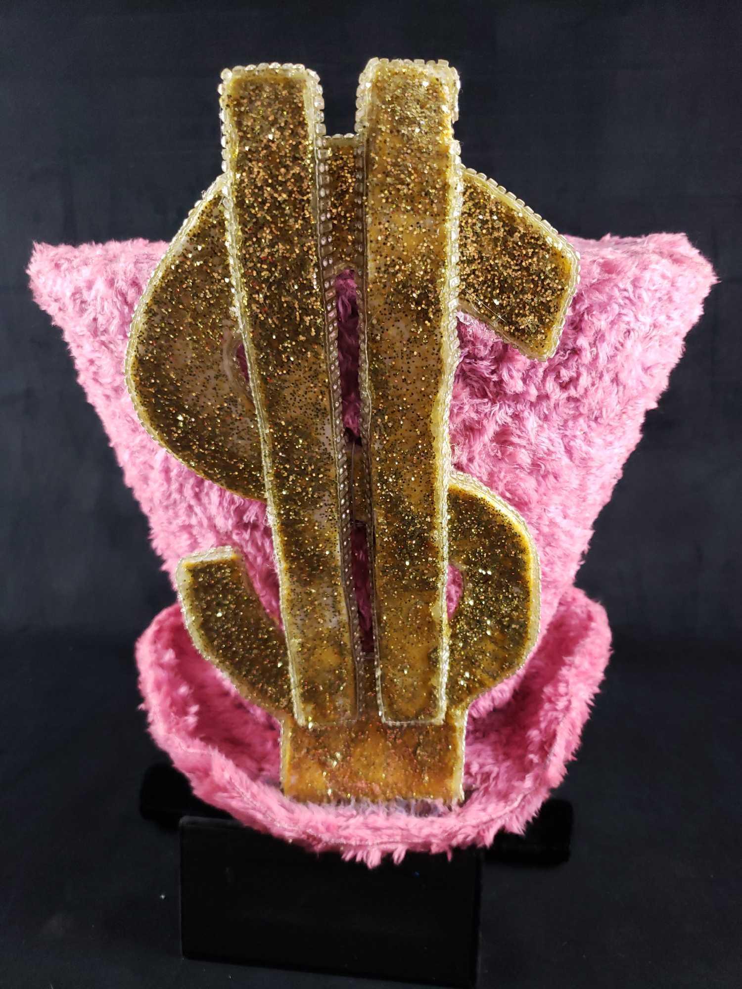 Pink Dollar Sign Local Theater Large Top Hat