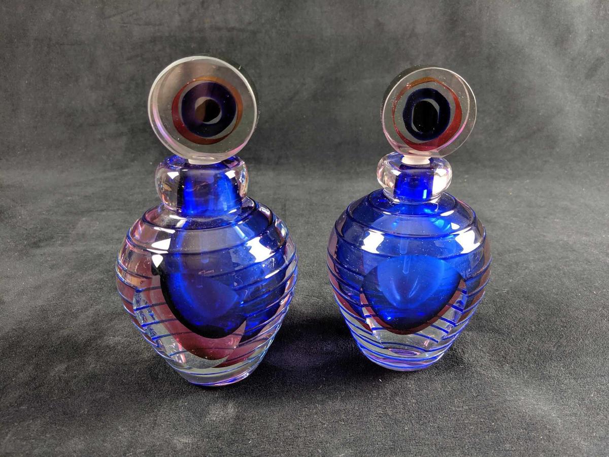Set Of Two Fifth Avenue Crystal Perfume Bottles