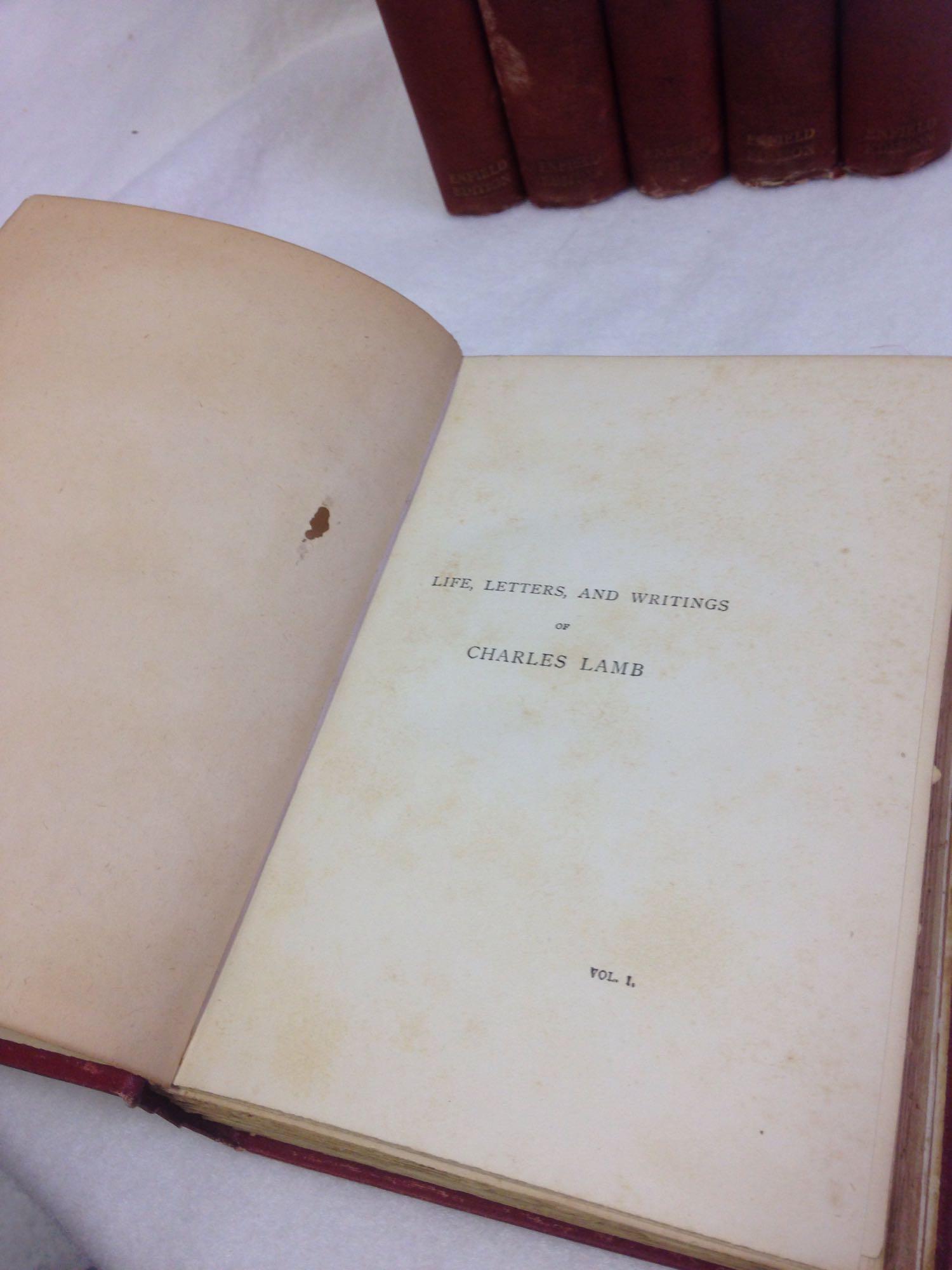 Book Set, The Works of Charles Lamb, Enfield Edition (6 Volumes), Edited by Percy Fitzgerald