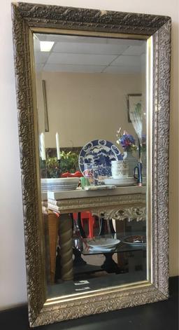Vintage Framed Beveled Mirror