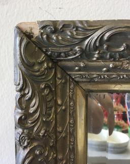 Vintage Framed Beveled Mirror