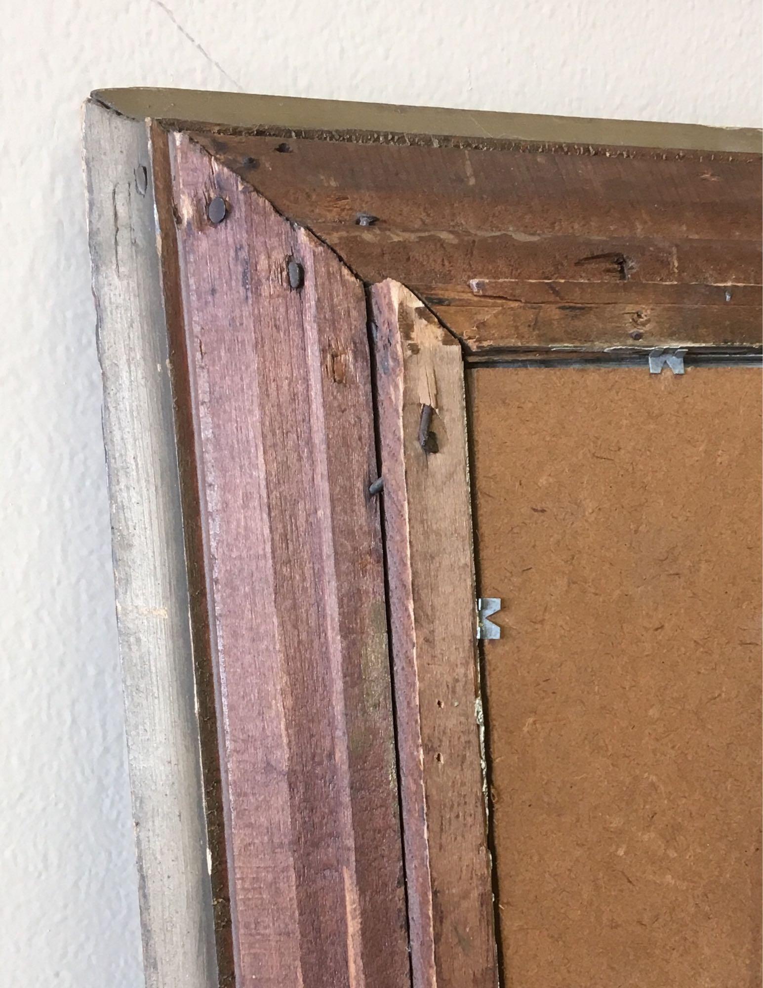 Vintage Framed Beveled Mirror