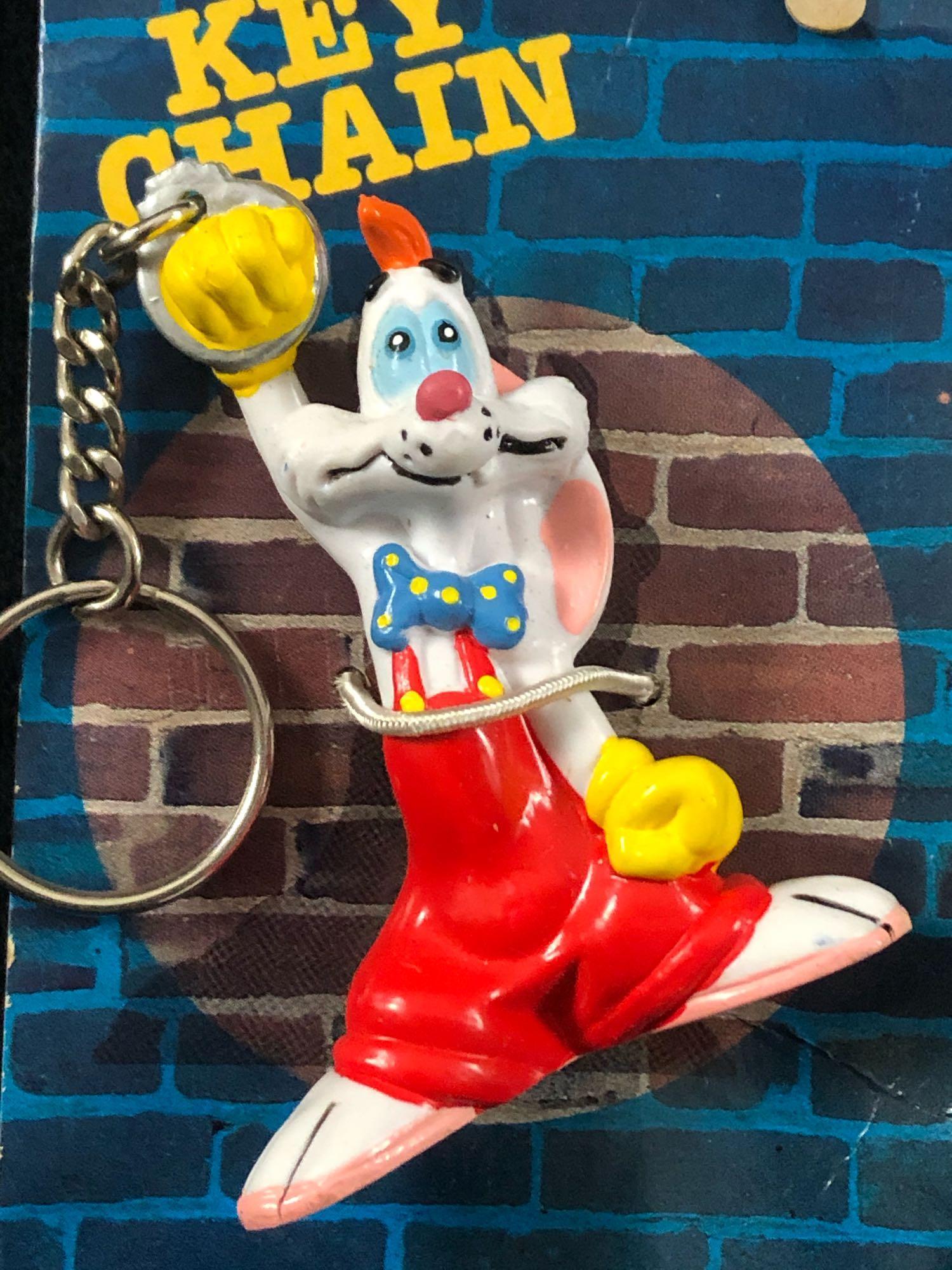 Vintage 1980's Roger Rabbit Lot Of Pens - Key Chain - Plush Figure