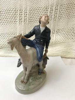 Royal Copenhagen Figurine Boy On Goat