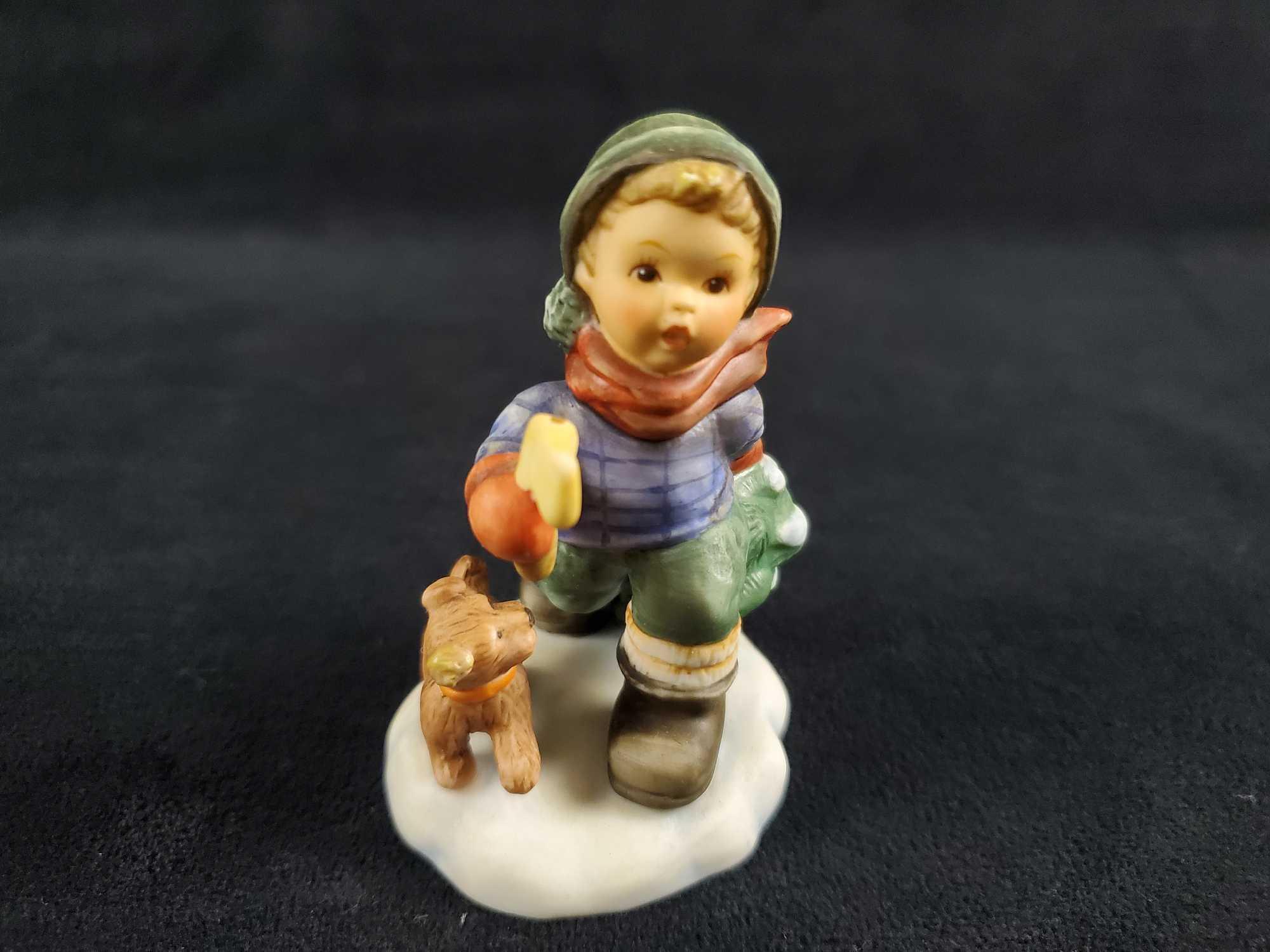 Pewter Dog And Cat Card Holder And Goebel Figure