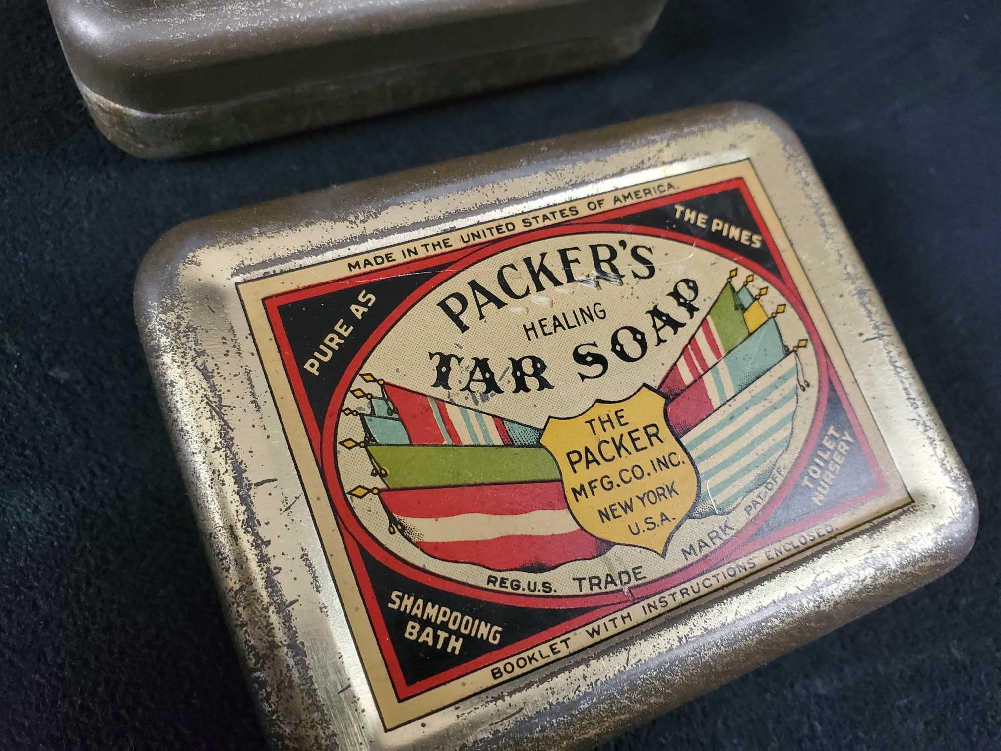 Packers Tar Soap Tins And Needles