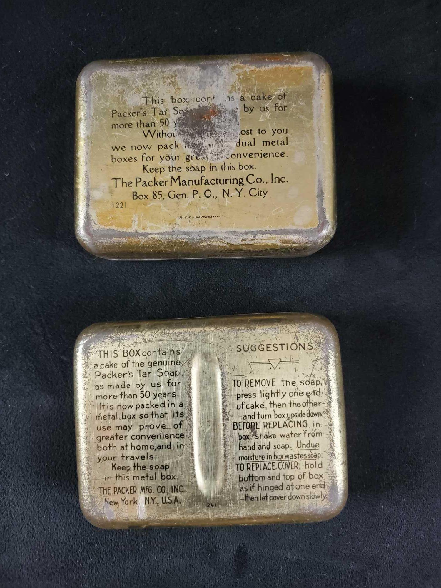 Packers Tar Soap Tins And Needles