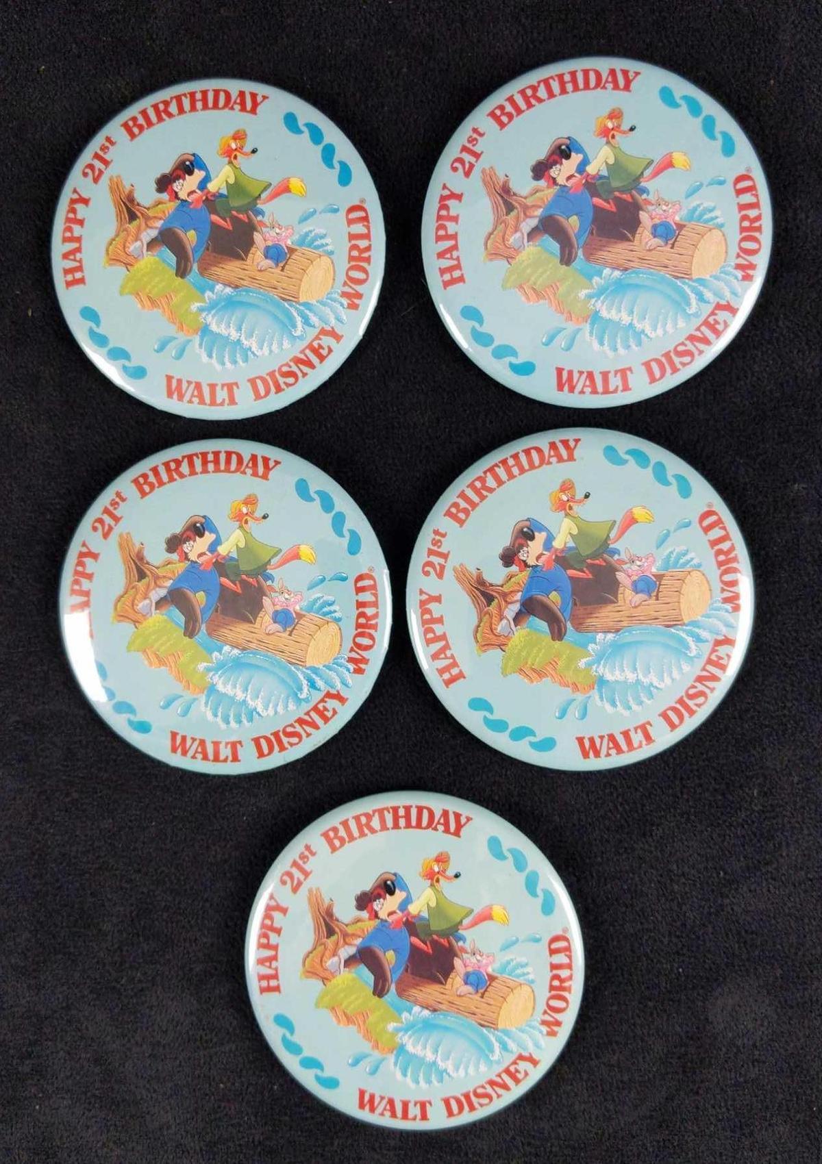 Five Disney Splash Mountain Birthday Buttons