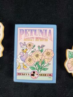 Lot of 4 Donald and Daisy Duck Floral Magnets