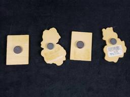 Lot of 4 Donald and Daisy Duck Floral Magnets