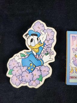 Lot of 4 Donald and Daisy Duck Floral Magnets
