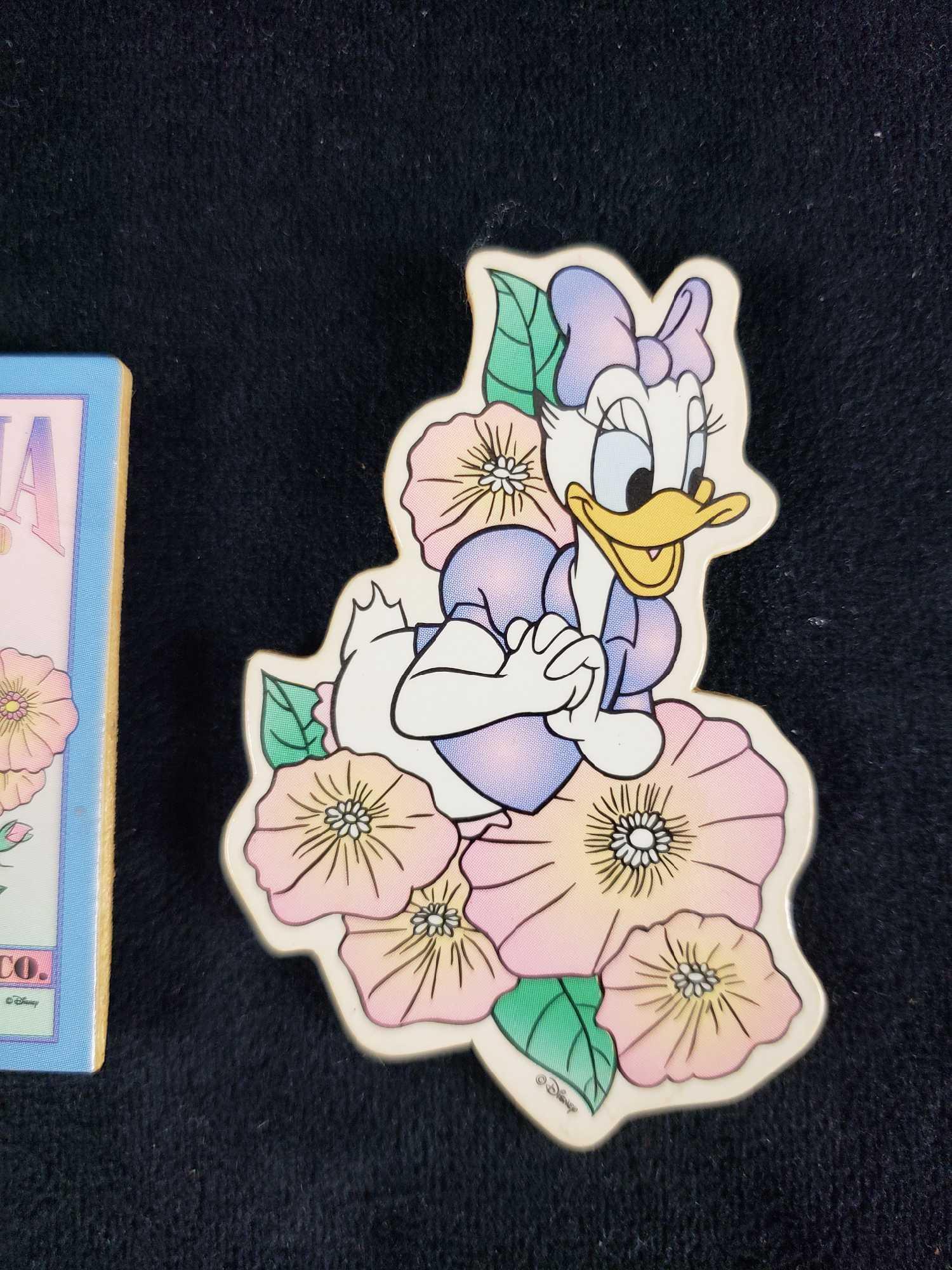 Lot of 4 Donald and Daisy Duck Floral Magnets