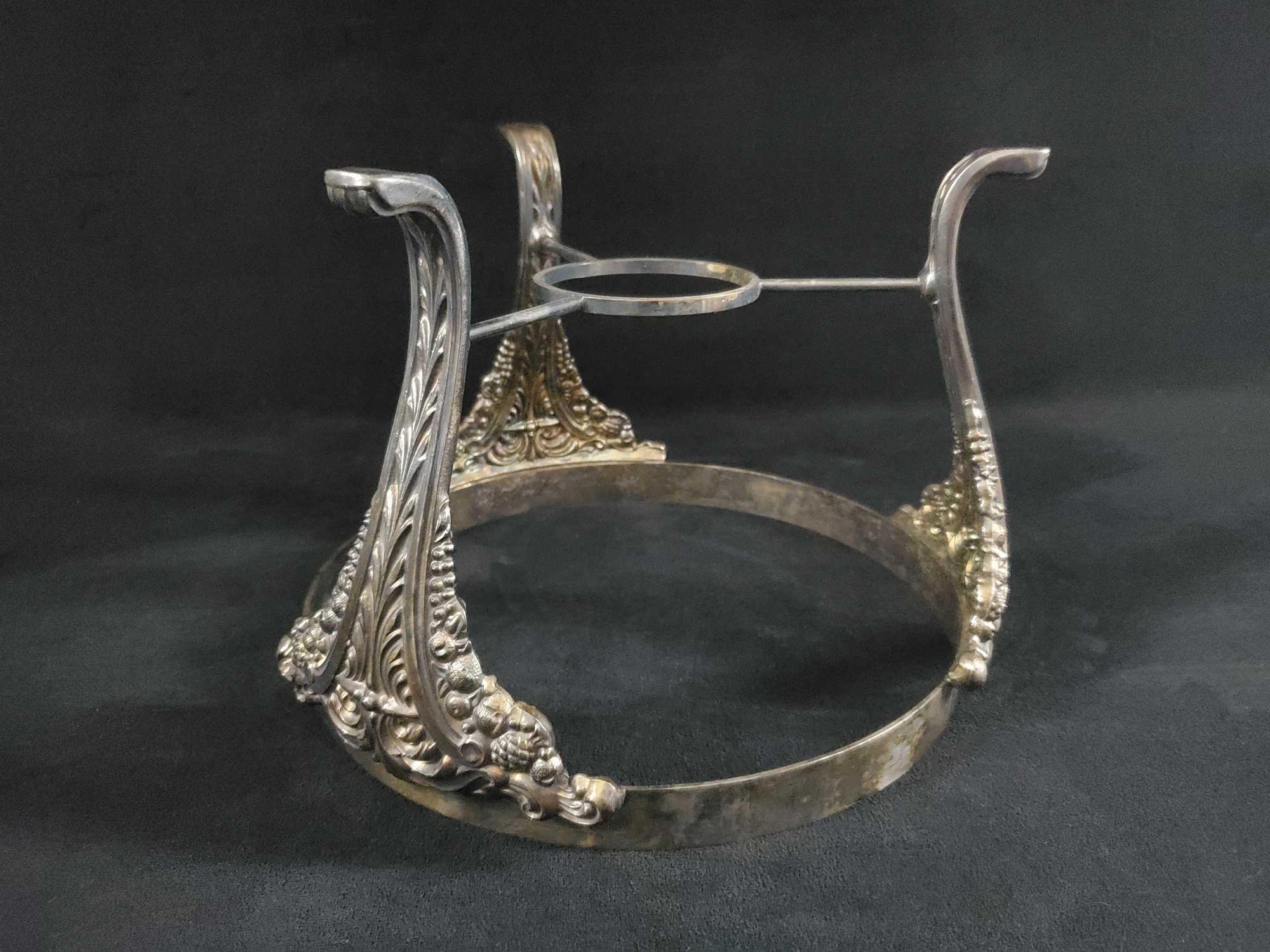 Vintage Silverplated Ornate Warming Stand