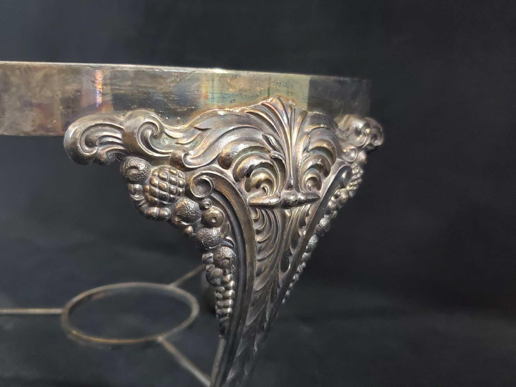 Vintage Silverplated Ornate Warming Stand