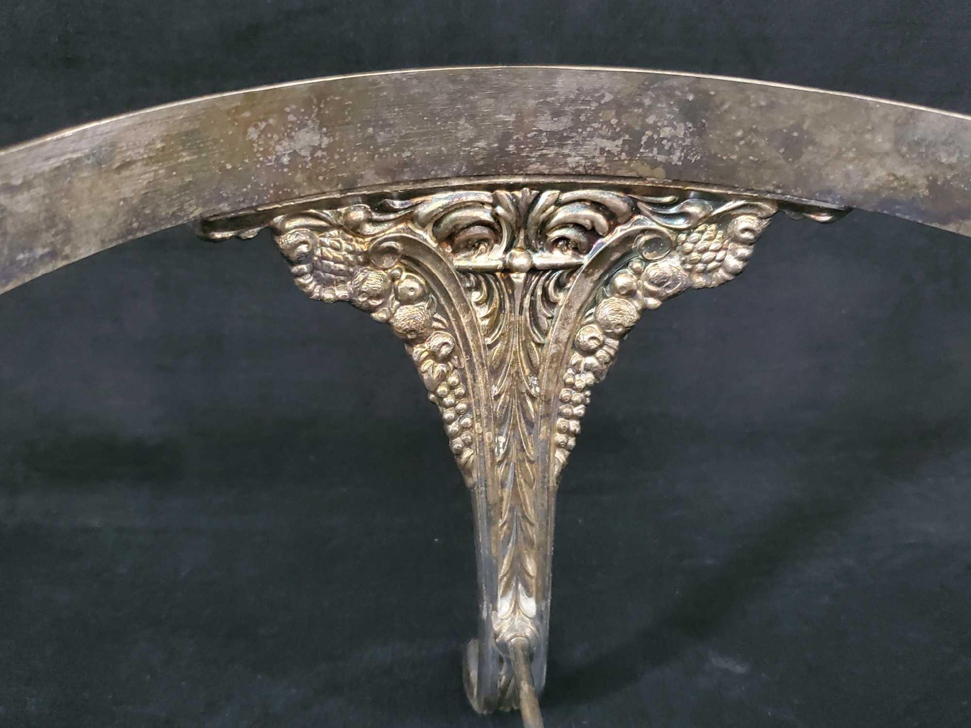 Vintage Silverplated Ornate Warming Stand