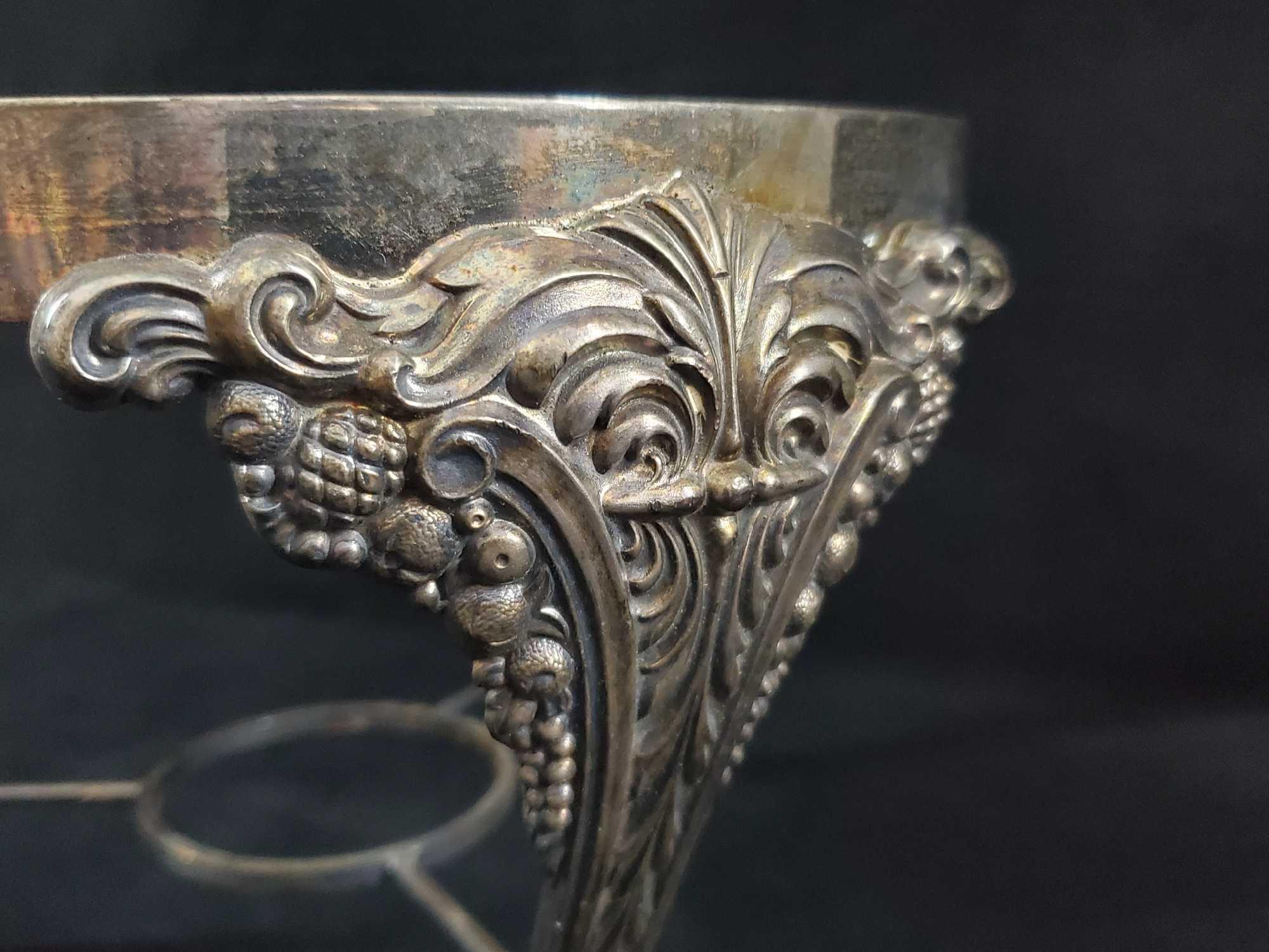 Vintage Silverplated Ornate Warming Stand