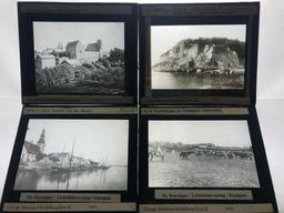 Antique Lot Of 4 Magic Lantern Projector Glass Slides German Countryside Scenery # 3