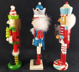 Three Bright And Colorful Wooden Nutcrackers Christmas