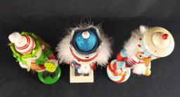 Three Bright And Colorful Wooden Nutcrackers Christmas