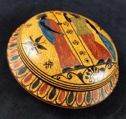 Hand Painted Ceramic Ancient Corinth Style Trinket Box