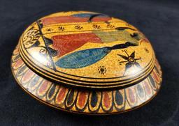 Hand Painted Ceramic Ancient Corinth Style Trinket Box