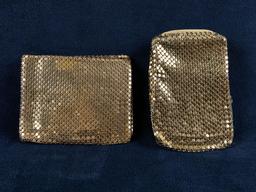 Vintage Whiting & Davis Gold Mesh Cigarette Case & Bi Fold Wallet