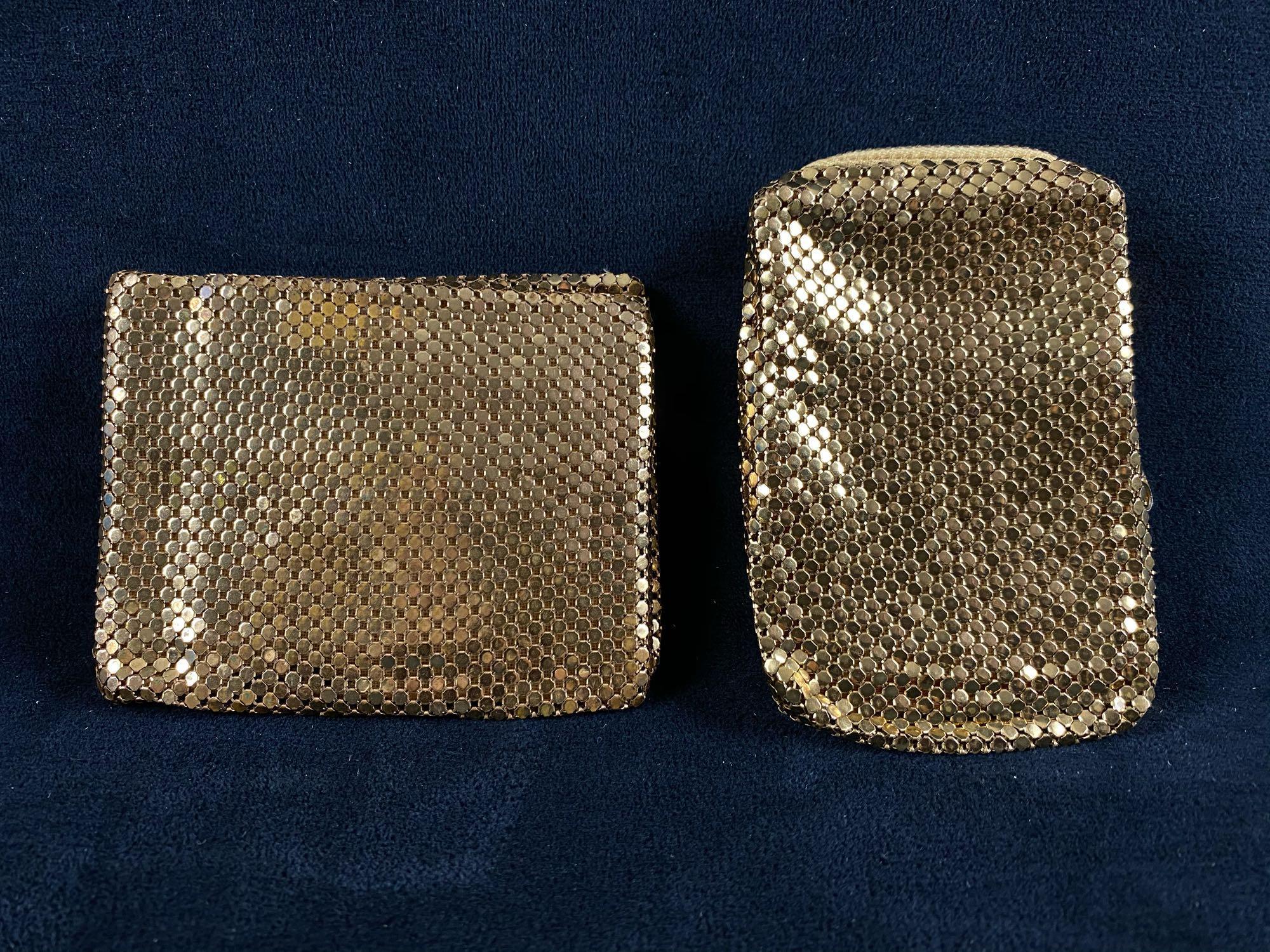 Vintage Whiting & Davis Gold Mesh Cigarette Case & Bi Fold Wallet