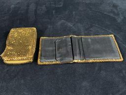 Vintage Whiting & Davis Gold Mesh Cigarette Case & Bi Fold Wallet