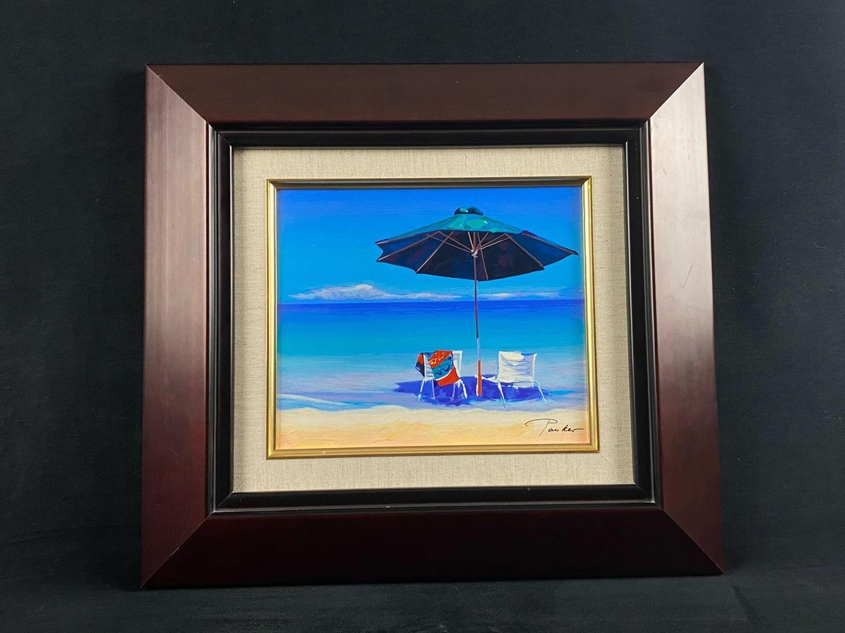 Vintage Original Signed Parker "Seaside" Numbered 124/ 150 Oil painting on Canvas (W3)